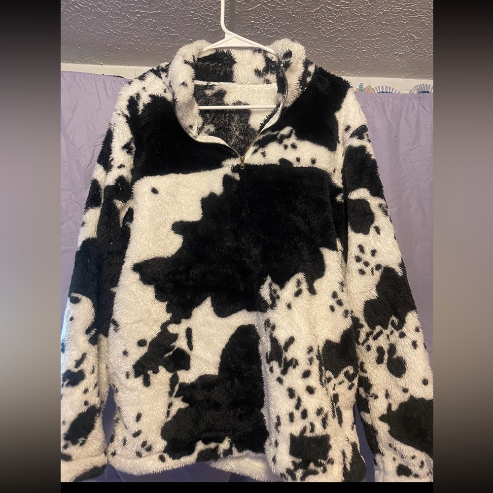 Cow Print Sherpa
